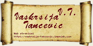 Vaskrsija Tančević vizit kartica